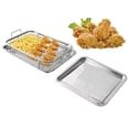 thumbnail image 4 of Air Fryer Basket for Oven,2-Piece/Set Stainless Steel 15.4" x 11.54" x 2.17" Fryer Basket and Tray Fits Most Standard Ovens for Cooking Baking and Broiling, 4 of 8