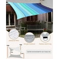 thumbnail image 5 of Sun Shade Sail 12x16Ft Blue Gradient Stripes Texture Uv Block Sunshade Canopy Outdoor Shade Cover Rectangle Shade Cloth For Patio Garden Yard Deck Pergola, 5 of 6