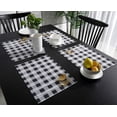 thumbnail image 3 of Black White Buffalo Plaid Indoor Placemat Set of 6, Non-Slip Placemats for Kitchen/Dining Table/BBQ/Patio/Parties, 12"x18" Washable Durable Cotton-Linen Table Mats, Farmhouse Check, 3 of 6