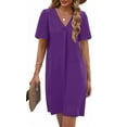 thumbnail image 3 of Fantaslook Summer Dresses for Women Short Sleeve V Neck Casual Shift Dress with Pockets, 3 of 8