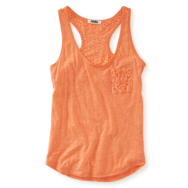 Aeropostale - Camiseta sin mangas con espalda cruzada para dormir para mujer, naranja, grande Aeropostale Camiseta sin mangas
