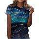 thumbnail image 2 of ICHUANYI Clearance Fashion Women's Summer Round-Neck Short Sleeve Print Casual T-shirt Blouse(Blue, S) ICHUANYI WER2023080908340, 2 of 5