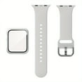 thumbnail image 6 of Soft Silicone Sport Strap Wristbands With Hard PC Case With Tempered Glass Screen Protector For Apple Watch Series  8/7/ 6/5/4 SE, Replacement Band Compatible With IWatch 40mm 41mm  44mm 45mm, 6 of 21