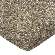 SheetWorld Fitted 100% Cotton Percale Play Yard Sheet Fits BabyBjorn Travel Crib Light 24 x 42, Confetti Dots Brown