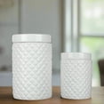 thumbnail image 4 of Porsha Ceramic Round Lattice Canister Set (Set of 2), 4 of 5