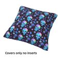 thumbnail image 3 of Throw Pillow Covers, Skull flower pink blue Soft Square Pillow Cases with Invisible Zipper for Couch Bed Sofa, Farmhouse Fall Home Decor 12"x12", 3 of 7