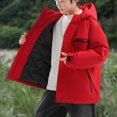 thumbnail image 2 of Atogsazn Kids Boys Full Zip Hooded Jacket Childrens Winderbreaker Long Sleeve Coat Lightweight Tops Clothes Red 9-10 Years Fashion, 2 of 8