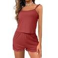 thumbnail image 1 of Mialoley Femmes 2 Pièces Ensemble Pyjama Ensemble Cami Sans Manches Shorts Décontractés Ensembles de Vêtements de Nuit, 1 of 9