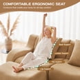 thumbnail image 3 of L-Shaped 4-Seat Boneless Sofa,Teddy Fabric No Assembly Required Curved Armrest,Anti-slip Design, Assembly Chaise,32D High Density Sponge Full Compression Vacuum Packag,For Studies living Rooms,CameI, 3 of 4