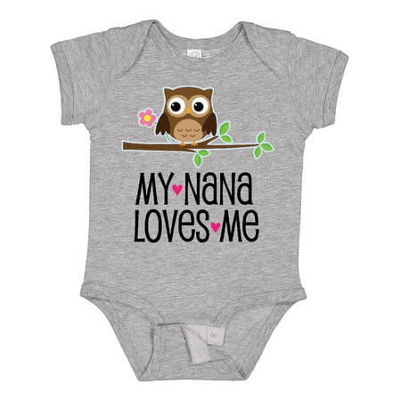 

Inktastic My Nana Loves Me Owl Gift Baby Girl Bodysuit