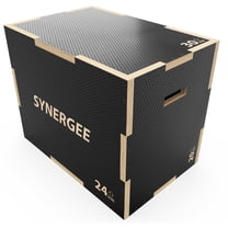 Synergee 3 in 1 Non-Slip Wood Plyometric Box for Jump Training and Conditioning 30/24/20