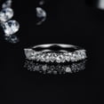 thumbnail image 2 of Anillo de diamantes en hilera de moissanita para mujer, chapado en plata 925, oro de 18 quilates, anillo sencillo personalizado, 2 of 6