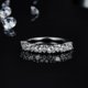 thumbnail image 3 of Anillo de diamantes en hilera de moissanita para mujer, chapado en plata 925, oro de 18 quilates, anillo sencillo personalizado, 3 of 6