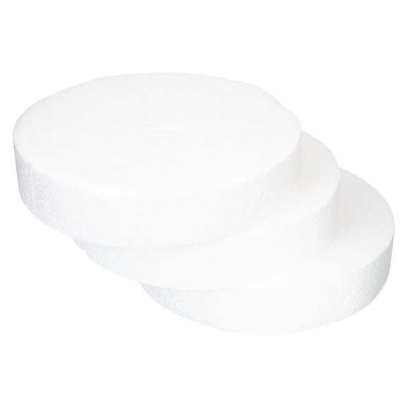 LOLIPPYY 3-Pack White Foam Circles for Crafts, Floral Arrangement Cylinders for Projects