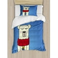 thumbnail image 1 of Polar Bear Duvet Cover Set Twin Size, Polar Bear with a Present Merry Christmas Birthday Greeting Cartoon, Decorative 2 Piece Bedding Set with 1 Pillow Sham, Violet Blue Multicolor, by Ambesonne, 1 of 3