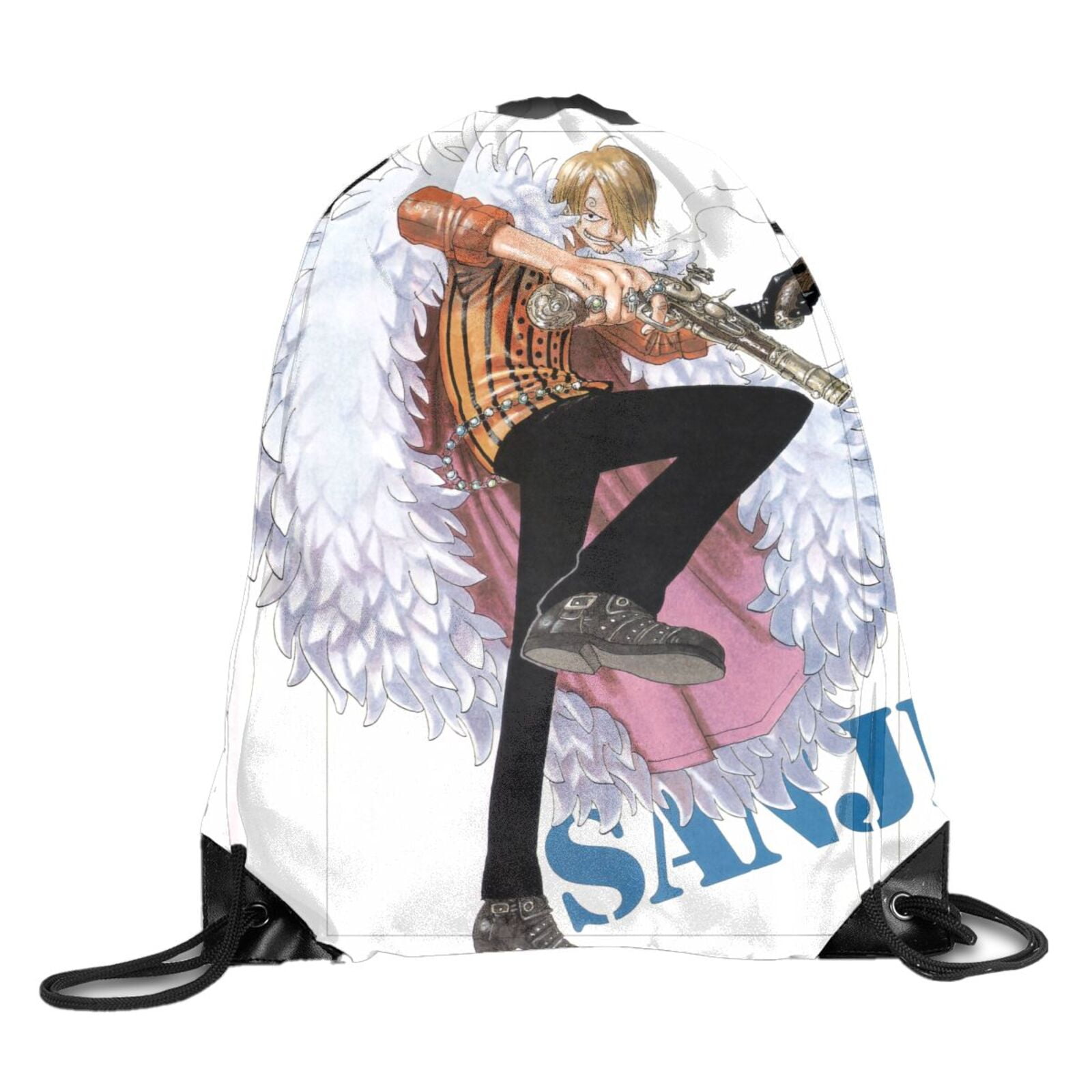 MPJTJGWZ Drawstring Bag Stylish One Piece Sanji Lightweight Sackpack Sport Gym Bundle Backpack 
