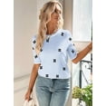 thumbnail image 3 of Zeagoo Womens Summer Sweater Short Sleeve Crew Neck Loose Fit Soft Lightweight Casual Pullover Tops Trendy Outfits, 3 of 5