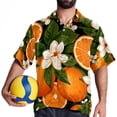 thumbnail image 4 of Tangerine Men's Short Sleeve Poplin Shirt - Casual Printed Button Down Short Summer Beach Shirts Unisex940, 4 of 6