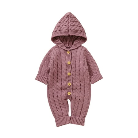 

Merqwadd Baby Girls Boys Sweater Rompers Infant Clothes Buttons Bodysuits