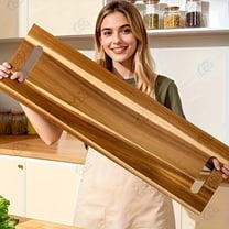 36-Inch Acacia Serving Tray with Handles & Stands, Large Charcuterie Board for Entertaining