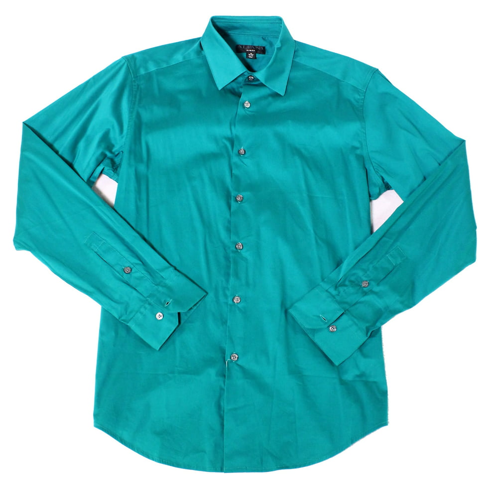 Mens Dress Shirt Jade Slim-Fit Button-Front XL - Walmart.com - Walmart.com