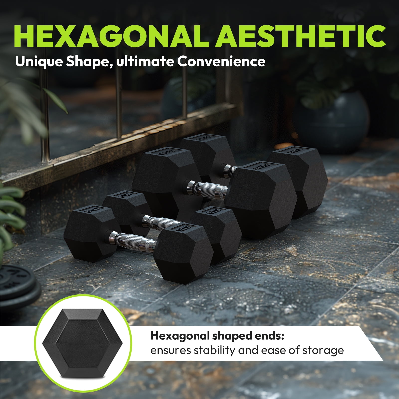 HANDBODE Hex Dumbbell Set 140 lb, 10/15/20/25 lb Dumbbells Set of 2, Space-Saving Design, Durable Rubber-Encased & Ergonomic Hand Weights for Home Gym, Strength Training and Fitness