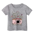 thumbnail image 1 of JTieacloth T-Shirt à Manches Courtes pour Garçons Col Rond Décontracté Tee Graphique pour Enfants Haut Élastique Confortable pour Usage Quotidien Tenue Printemps Été École Tailles 1-2 Ans, 1 of 3
