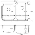 thumbnail image 2 of Karran Usa U-6040L U Series 31-1/2" Undermount Double Basin Stainless Steel Kitchen Sink -, 2 of 5