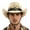 Beige, variant on OOOUM Woven Cowboy Hat For Men Women Head Buckle Chin Strap Sun Hat Festival Outdoor Vacation Cowgirl Hat Khaki