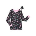thumbnail image 2 of Sleep On It Girls Fitted Long Sleeve Top and Pants Pajamas with Scrunchie Set, 3-Piece, Sizes 4-14, 2 of 5