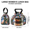 thumbnail image 5 of Pioneer Flower Floral Print Pattern Drawstring Lunch Bag Women - Drawstring Lunch Bag Insulated for Work Office - Stain-Resistant Large Lunchbags for Women with Multi-Pockets, 5 of 6