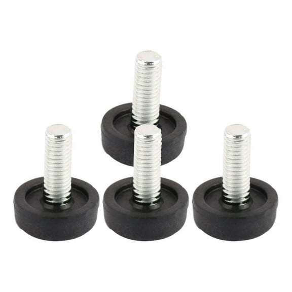 REGALWOVEN 4Pcs Screw On Type Furniture Glide Leveling Foot Adjuster Black M8 x 20mm