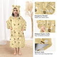 thumbnail image 3 of FORMRS Wearable Blanket Hoodie with Sleeves for Kids Cozy Flannel Sweatshirt, Cute Bee Pattern, 3 of 7