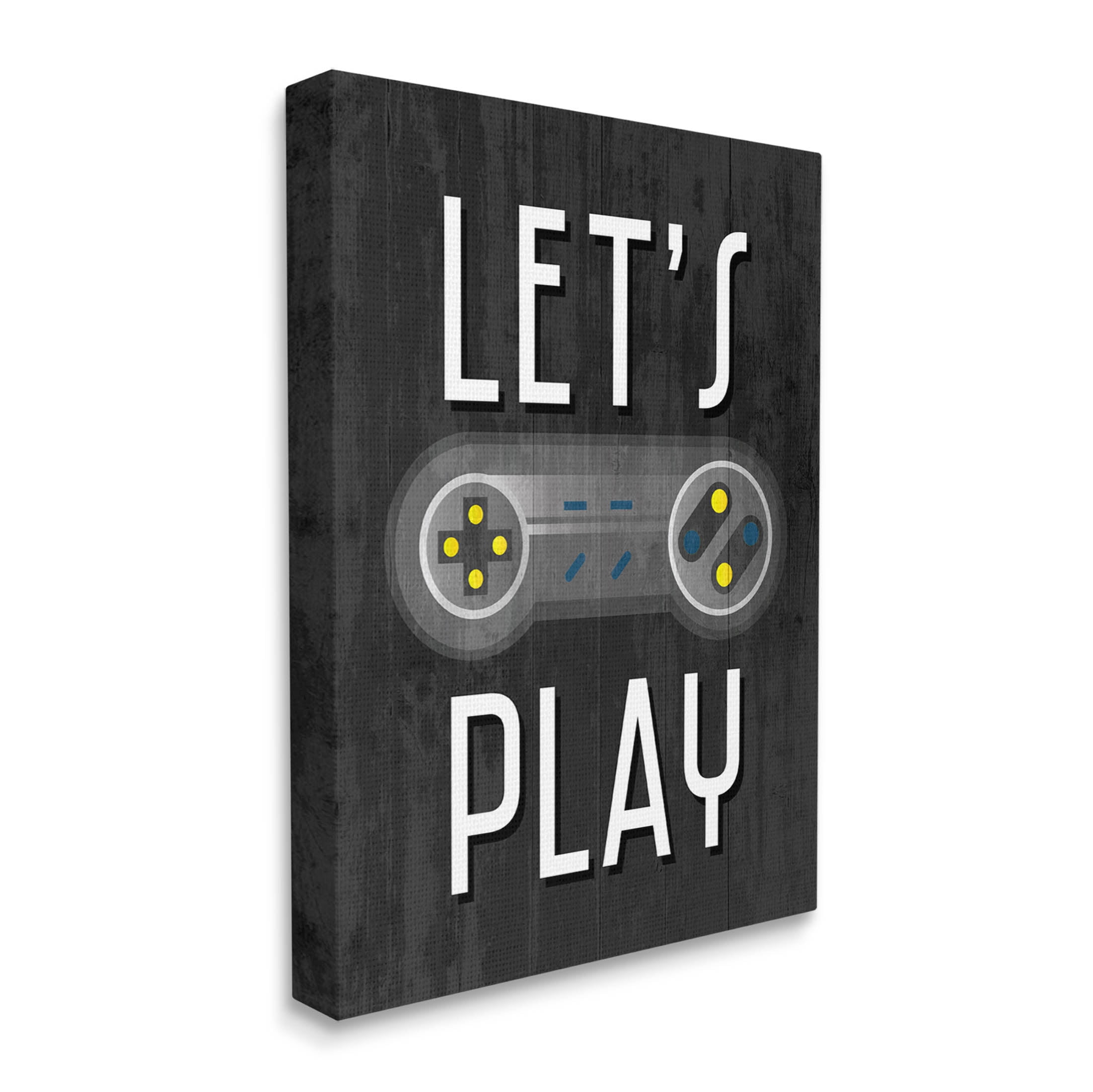Stupell Industries Let's Play Vintage Controller Graphic Art Gallery Wrapped Canvas Print Wall Art, Design by Kim Allen