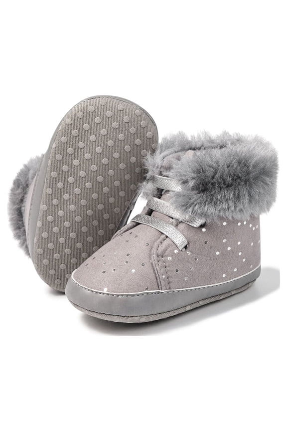 Baby Boys Girls Shoes Infant Furry Boots Winter Booties for First Walker 0-18M