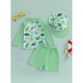 thumbnail image 2 of aturustex Little Boys Rash Guard Swimsuit and Swim Hat Set 3M-3T Toddler Animal/Coconut Tree Print Bathing Suits Infant Baby Long Sleeve Shirt Crew Neily Summer Outfits for Holiday Swim Pool, 2 of 7