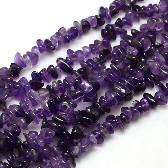 Natural Amethyst Chips Beads Strands 8~14x4~8x3~6mm Hole: 1mm 15~16 inch Amethyst