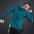 thumbnail image 2 of Men Hoodies Summer Running Fitness Casual Hooded Quick Dry Sweatshirts Solid Pullover Shirts with Hood Outdoor Gym Hoodie Man, 2 of 5
