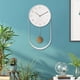 thumbnail image 4 of Reloj de pared decorativo grande clásico con péndulo, moderno, silencioso y sin tictac. blanco, 4 of 7