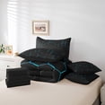 thumbnail image 5 of YST 7 Piece Blue Honeycomb Print Bed in a Bag, Geometric Fitted Sheet Set, 100% Polyester Microfiber, Full (7 Count), 5 of 5