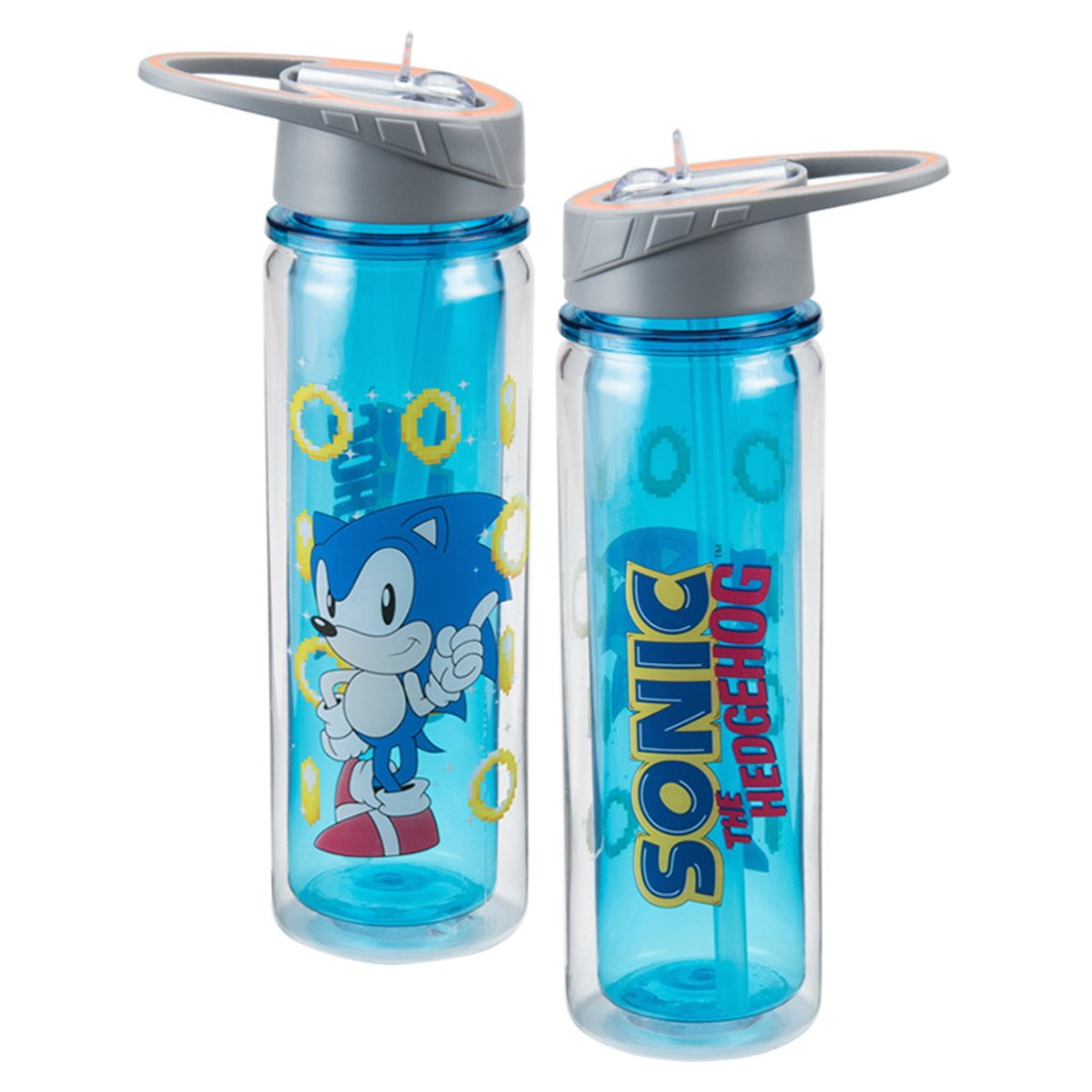 Sonic Atlantic Let's Roll Blue Spout Water Bottle, 16 oz.