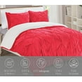 thumbnail image 2 of Elegant Comfort 3-Piece Set Pinch Pleated Sherpa Comforter Reversible and Luxurious. Fresh, Comfy Fabric, Pinch Pleated Sherpa Comforter, King, Bright Red, 2 of 5