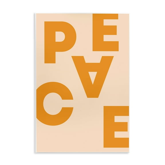 Stupell Industries Peace Orange Typography Typography Painting Unframed Art Print Wall Art, 10 x 15