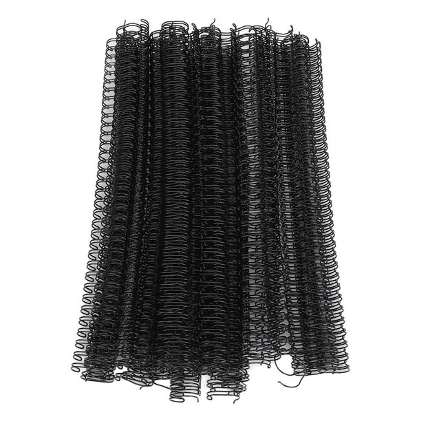 100pcs Dos De Reliure Métallique Double Boucle 9/16" 34 Boucles Pas 3:1 Noir - Jusqu'à 120 Feuilles