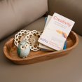 thumbnail image 5 of Wooden Dough Bowl – Handmade Decorative Bowls for Home Decor, Bathroom, Kitchen Counter & More - Acacia Wood Large Dough Bowl Fits Cosmetics, Keys & Other Knick Knacks – Great Boho Home Decorations, 5 of 9
