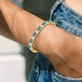 thumbnail image 4 of 11.43 CTW Round Cut Simulated Diamond & Swiss Blue Topaz 14K Yellow Gold Plated S925 Tennis Bracelet 6" Men's & Women's, 4 of 5