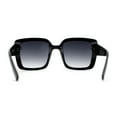 thumbnail image 4 of Womens Rectangle Rimless Thick Plastic Retro Designer Sunglasses Black Smoke, 4 of 4