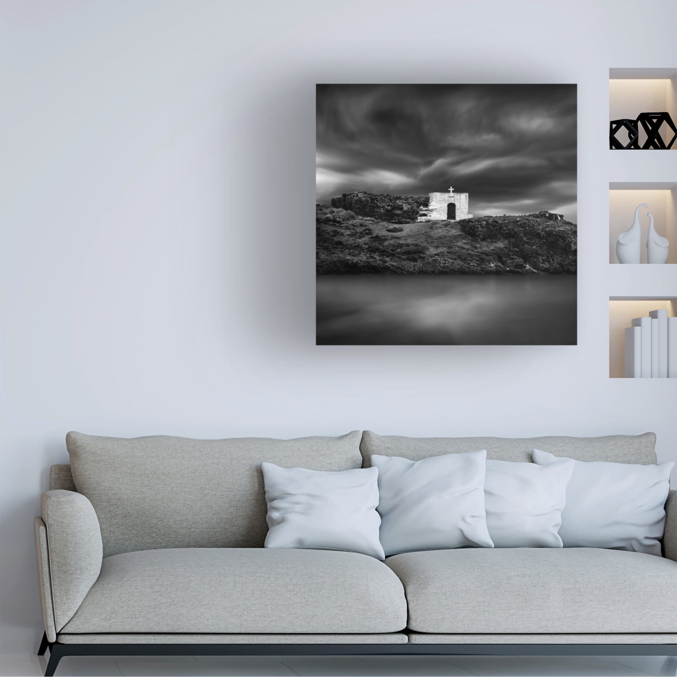 Canvas Wall Art - George Digalakis 'In A Dark Mood' Wall Art for Living Room, Bedroom, or Office D?cor by Trademark Fine Art - 18 x 18 Inches