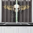 thumbnail image 2 of CADecor Gothic Punk Skull Window Treatment Panel Curtains Window Curtain Kitchen Curtain,Two Piece 26x39 Inches, 2 of 4