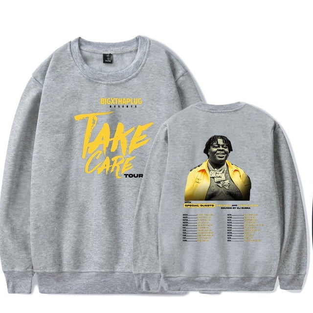 BigXthaPlug Take Care Tour 2024 Chandail à Col Rond Merch Femmes Hommes Manches Longues Mode Décontractée Chandails à Capuche